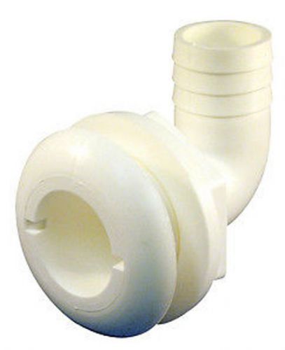 Marpac 90 degree 1-1/8&#034; plastic thru-hull - white