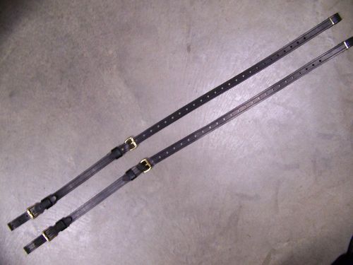 Leather luggage straps for luggage rack/carrier~~(2) strap set~~brass~~black