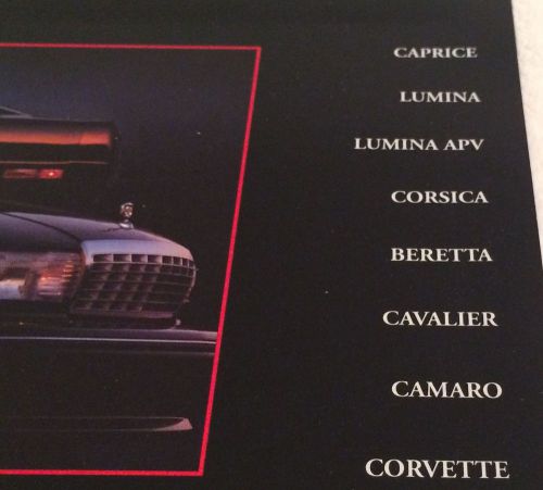 1991 brochure chevrolet chevy full line original dealer lumina camaro corvette