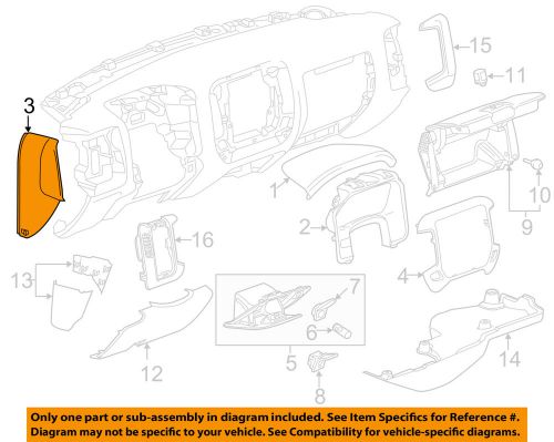 Gm oem instrument panel-side cover left 23114674