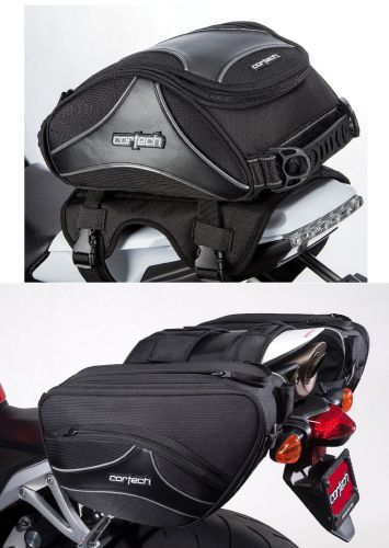 Cortech super 2.0 36l saddlebags &amp; 14l tail bag motorcycle luggage combo set