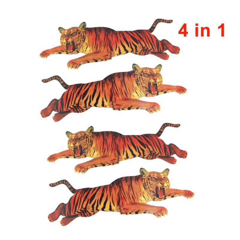 Pair auto car tiger pattern decorative self adhesive stickers 22.5 x 8.5cm