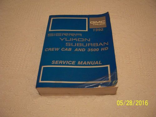 1992 gmc sierra yukon suburban factory service manual / crew cab + 3500