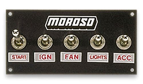 Moroso dash mount switch panel 5 x 2-1/2 in black p/n 74136