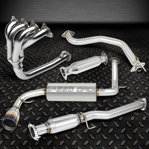 4.5&#034; burnt tip muffler racing catback+4-1 header manifold+pipe exhaust for cr-x