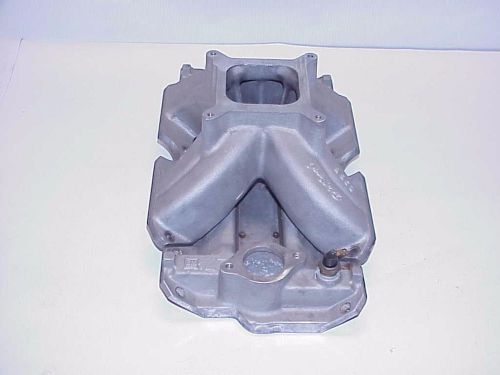 Aluminum sb chevy 18° valley tray &amp; edelbrock 2955 ported intake manifold ump