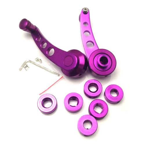 2x purple aluminium l/ r car window winders door cranks handles knobs universal