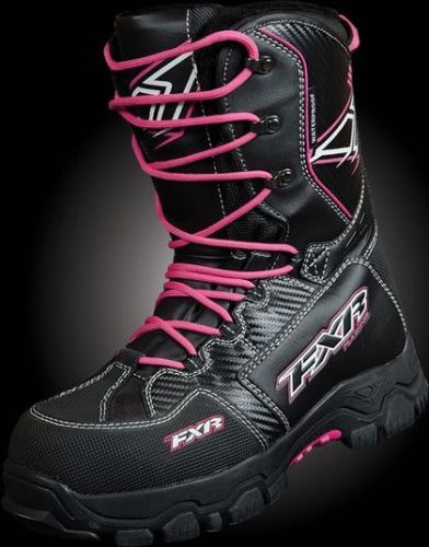 Fxr x-cross adult black / fuchsia warm winter snow boots - size  7 or 8.5 -new