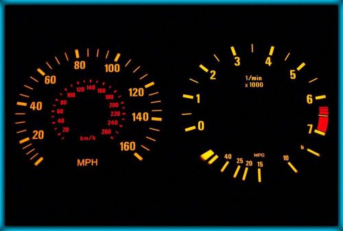 G222 bmw e32 86-94, e34 88-96 us 160mph ba el plasma glow gauges cluster dials