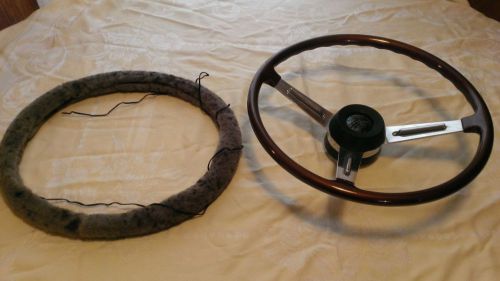 Vintage rare alfa romeo milano wood steering wheel w/horn button, hub free ship