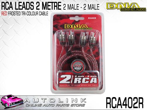 Dna 2 male rca to 2 male rca pro spec cable - red 2 metres ( rca402r )