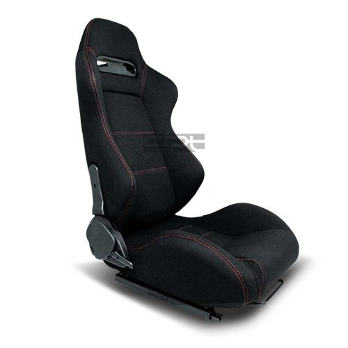 Type-r red stitches sports sytle racing seats+universal sliders passenger side