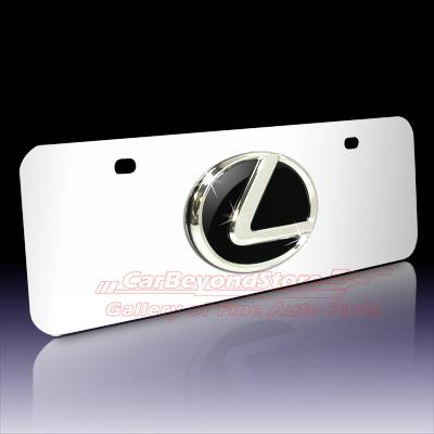 Lexus 3d logo half-size chrome stainless steel license plate, lifetime warranty