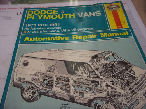 Haynes dodge &amp; plymouth vans 1971-1991