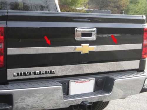 2014-up chevy silverado: chrome upper tailgate trim! easy install! adds bling!