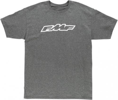 Fmf racing engine ready mens short sleeve t-shirt charcoal gray/white