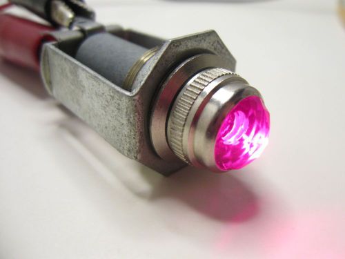 Vintage dialco dash gauge panel light indicator with 5/8” red jewel lens &amp; bulb