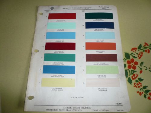 1955 oldsmobile ditzler ppg color chip paint sample