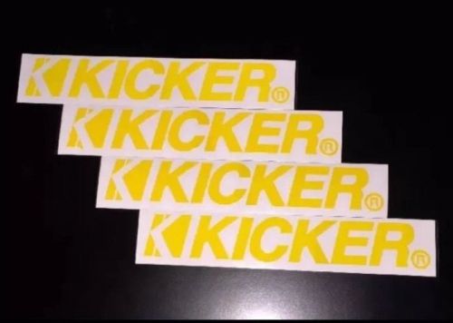 X4 brand new kicker audio sticker decal yellow 6&#034; inch for speakers audio