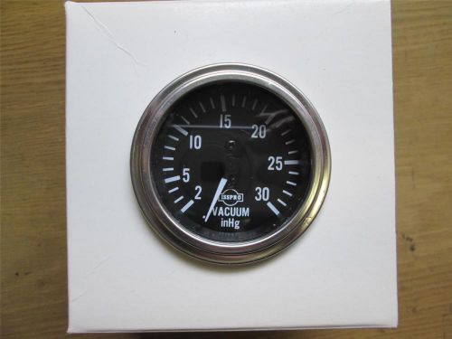 Nos isspro classic vacuum gauge 2 1/16&#034; chrome 2-30inhg r8775