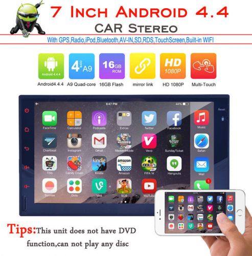 7&#034; gps navi android4.4 double 2din car stereo dvd player wifi 3g bluetooth radio