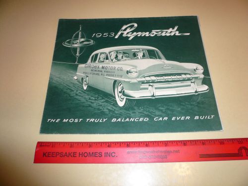 1953 plymouth sales brochure  - vintage - foldout style