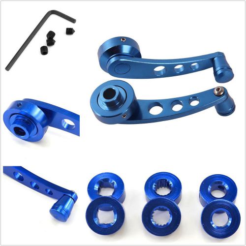 2 pcs practical blue aluminum car window glass door cranks handle knobs for audi