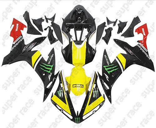 New abs yellow black &#034;monster&#034; fairing bodywork injection f 04-06 yamaha yzf r1