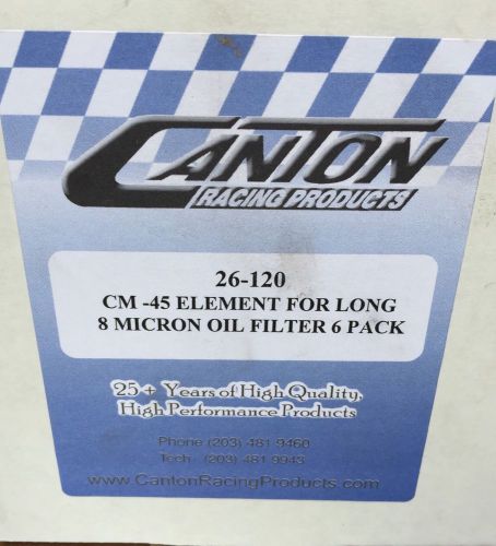 Canton racing products 26-120 oil filter elements 4-5/8&#034; tall 8 micron cm -45