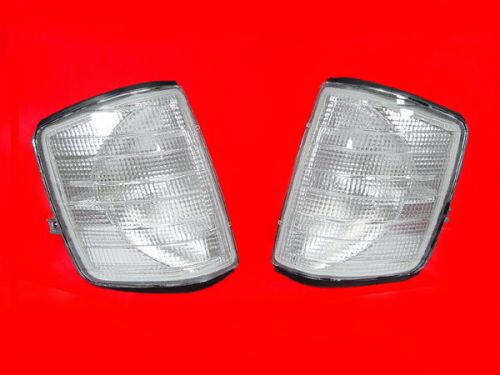 Usa mercedes benz w201 84-93 190e 190d clear corner lights pair free ship!