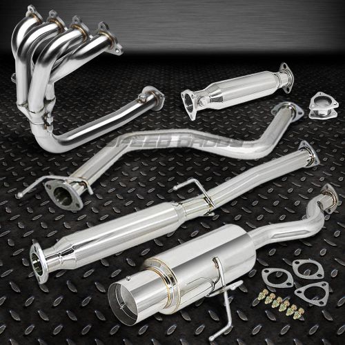 4.5&#034;muffler tip racing catback+4-1 header manifold+pipe exhaust for 92-00 civic