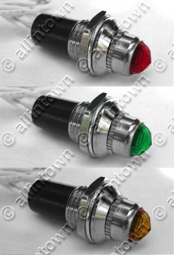 Red green amber 12v indicator lights pilot dash toggle signal warning panel