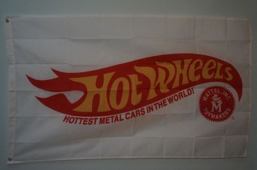 Hot wheels flag banner man cave horizontal white background 3x3 feet