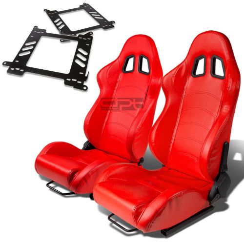 Type-1 racing seat red pvc+silder+for 99-07 ford focus mark 1/mk1 bracket x2