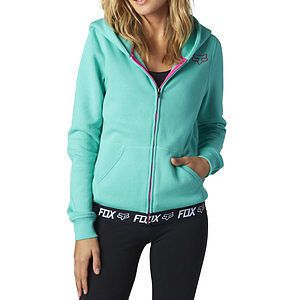 Fox racing constant womens zip up hoodie sea foam/blue/green xl