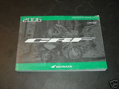 2006 honda motorcycle crf50f owners manual