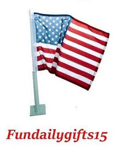 6 - u.s. american clip on car window flags 12″ x 18″