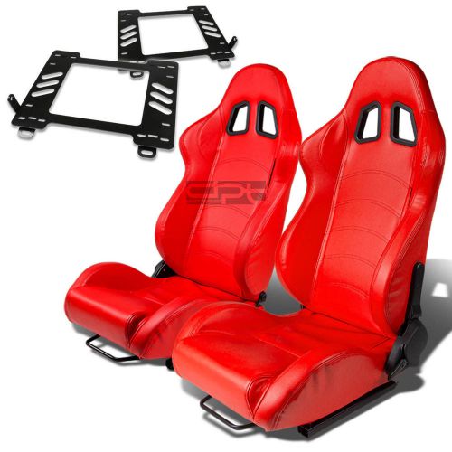 Type-1 racing seat red pvcleather+silder+for 98-05 miata mx5/mx-5 nb bracket x2