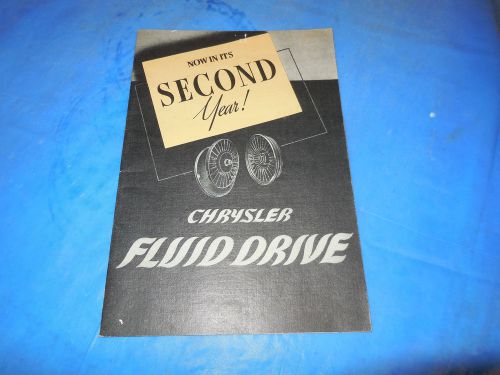 1940 chrysler fluid drive original sales brochure!!!