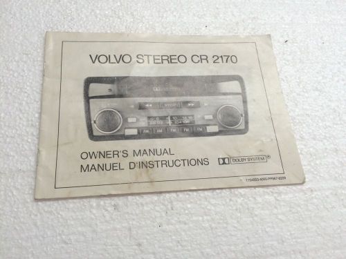 Volvo stereo owners manual