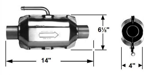 Ap exhaust sc205 universal catalytic converter 2.25&#034; in/out w/ air epa pre-obdii