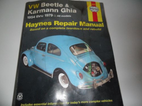 Vw beetle karmann ghia 1954-1979 repair service manual, haynes 96008