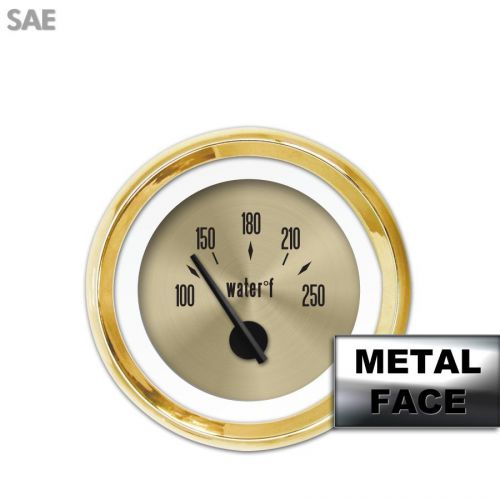 Water temp gauge - sae american classic gold viii, black modern needles, gold