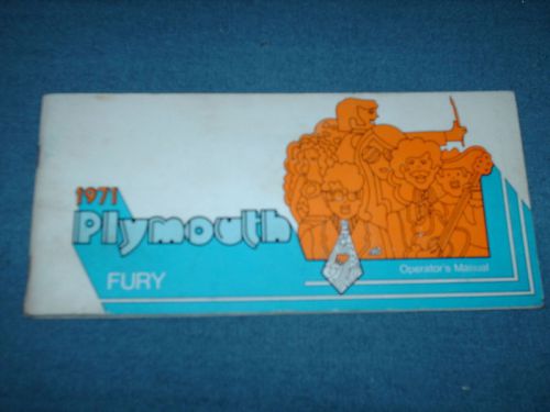 1971 plymouth fury owner&#039;s manual / guide / original