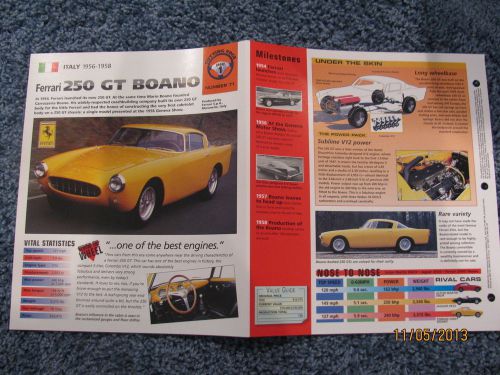 ★★ ferrari 250 gt boano collector brochure specs info 1956/1957/1958 250gt ★★