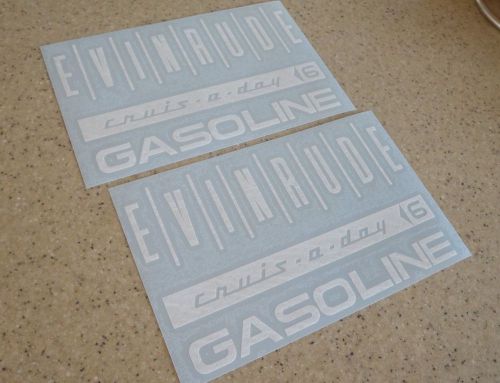 Evinrude crus-a-day vintage 6 gal tank decal 2-pak free ship + free fish decal!