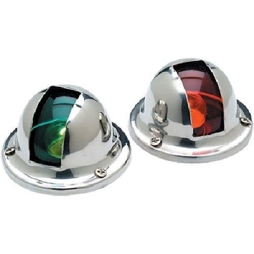 Boat navigation side light stainless steel red / green marine pair vertical mt