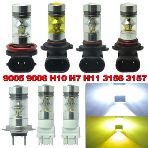 2x 100w 9005 9006 h10 h7 h8 h11 3156 3157 cree led fog light driving bulbs drl