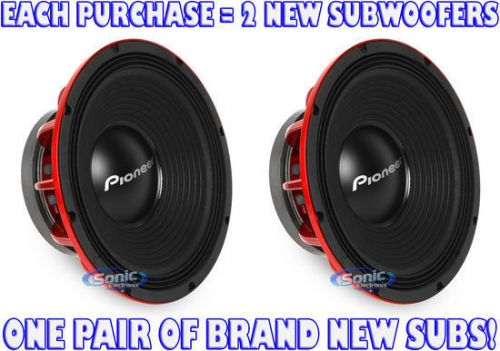 2) pioneer ts-w1200pro 450w rms 12&#034; pro-series dual 4-ohm car subwoofers