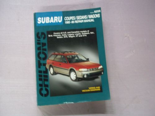 Chilton 85-96 subaru coupes sedans wagons repair shop manual (8259)